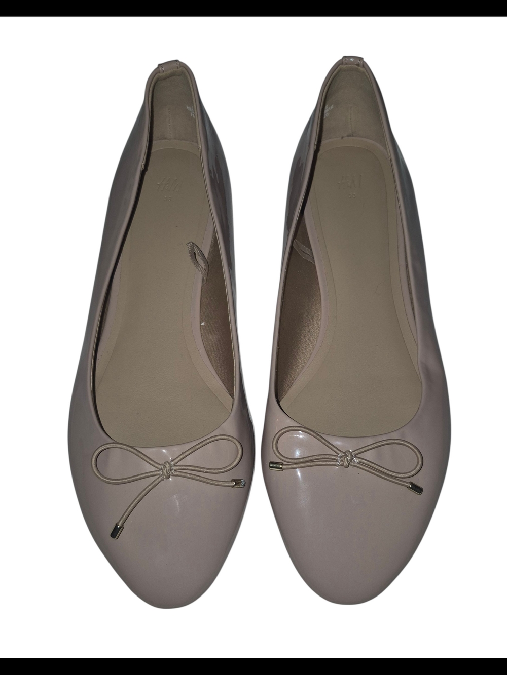 H&M Patent Ballet Flats in Light Blush
